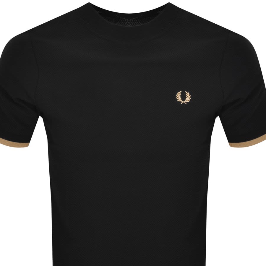 Fred Perry Tipped Cuff Pique T Shirt Black Mainline Menswear United States